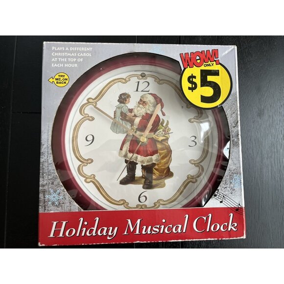 Mark Feldstein Christmas Carols Musical Clock Plays Different at Hour New in Box - Picture 8 of 8